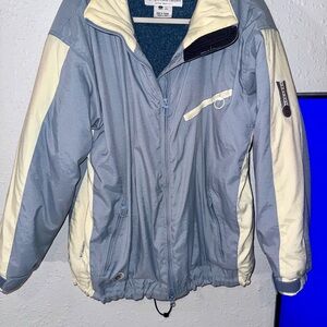 Columbia Women's Light Blue and Cream Ski Jacket